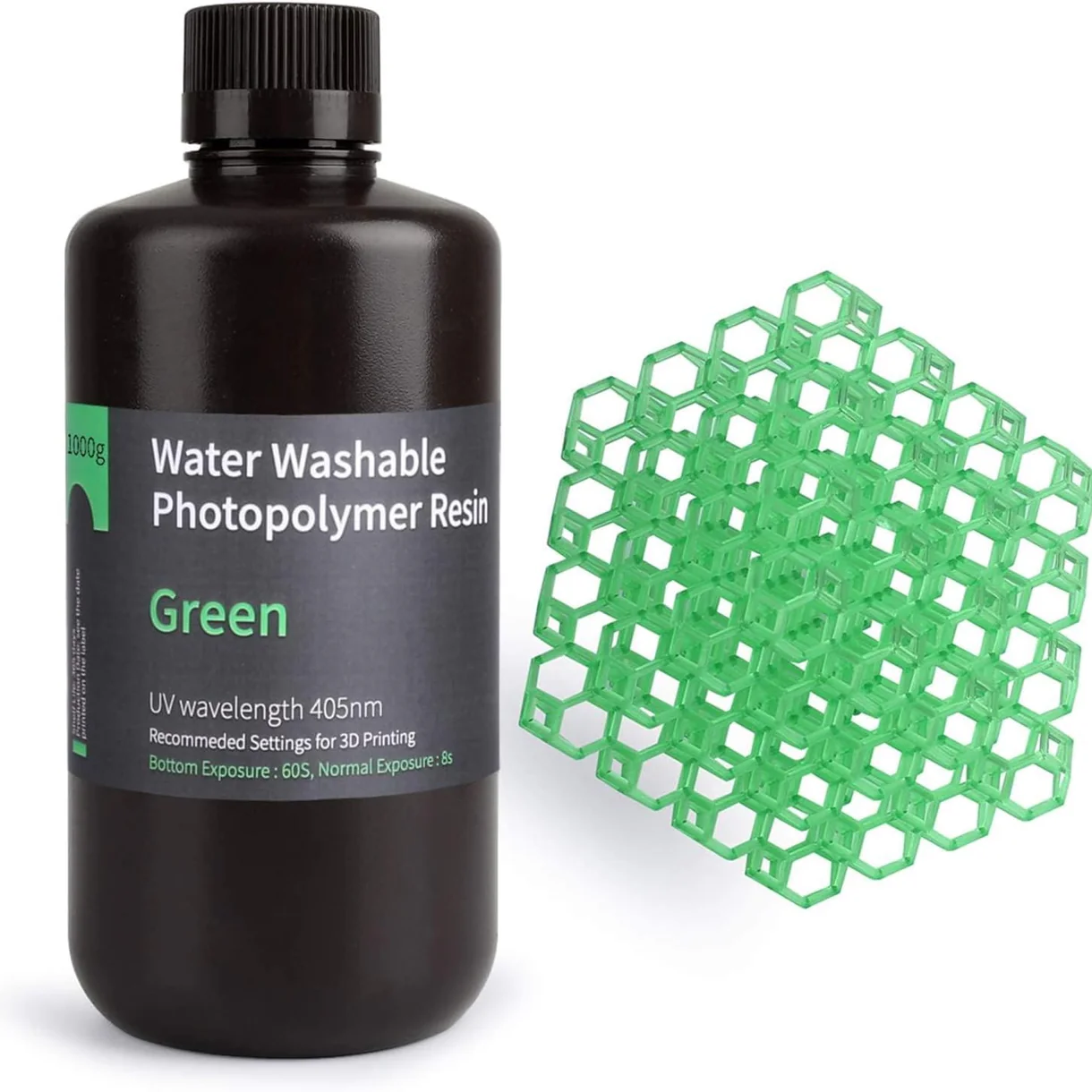VERDE LAVABLE AL AGUA RESINA ELEGOO 500Gr 50.103.0004