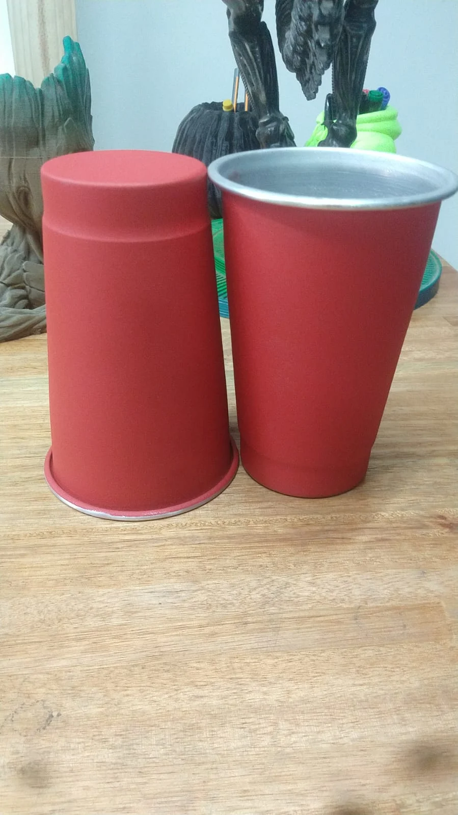 Rojo 1l mod2 VASO ALUMINIO LASERABLE FERNETERO LISO Cant1 (LAS MEDIDAS VARIAN)